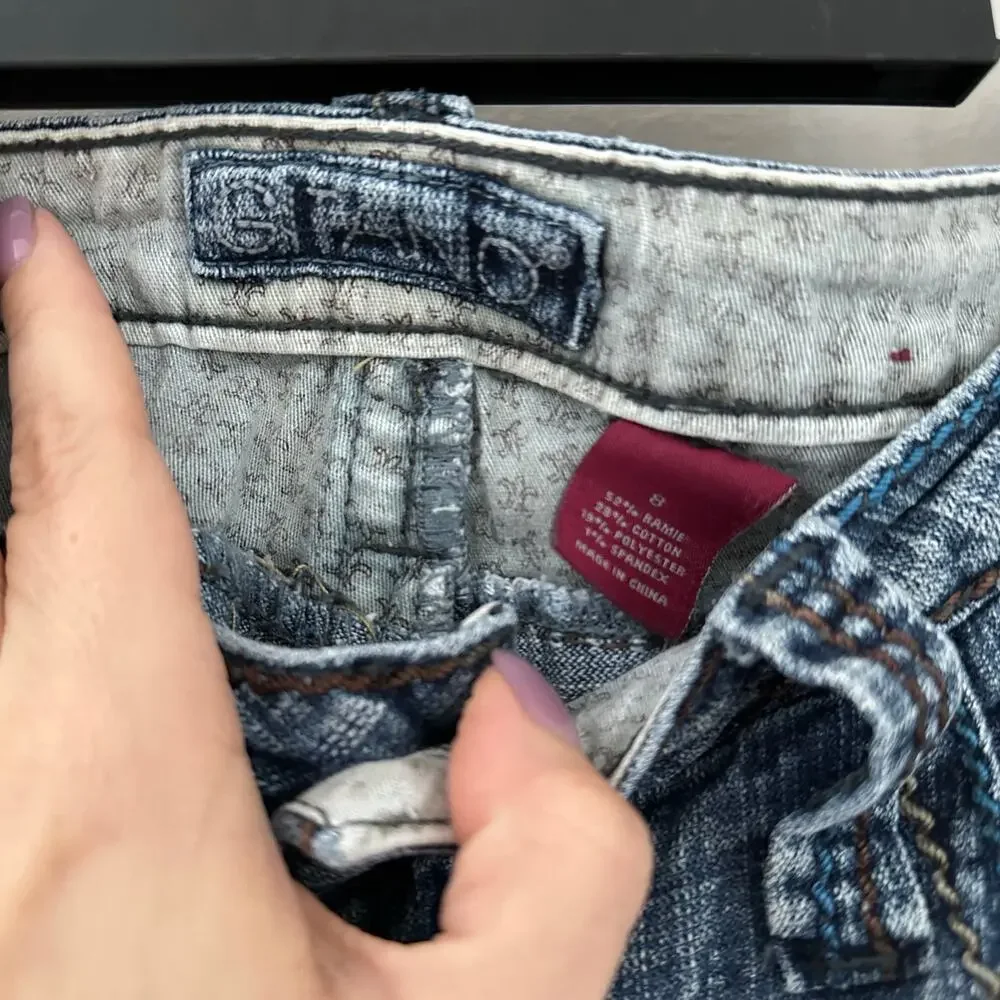 Gitano Bootcut Jeans Womens 8 Blue EUC Contrast‎ Stitch Flap Pocket Y2K Denim